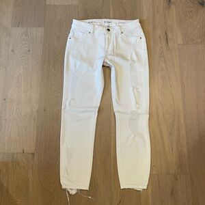 DL1961 Distressed White Skinny Jeans
